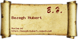 Bezegh Hubert névjegykártya